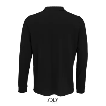 Φωτογραφία από πίσω από Prime LSL 4-5XL - Unisex μακρυμάνικο πόλο πικέ σε χρώμα Black