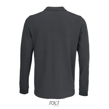 Φωτογραφία από πίσω από Prime LSL 4-5XL - Unisex μακρυμάνικο πόλο πικέ σε χρώμα Dark Grey