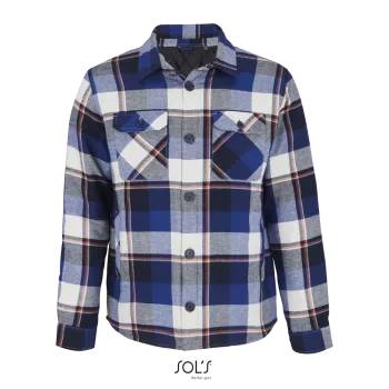 Φωτογραφία από μπροστά από Noah 3XL - Unisex καρό πουκάμισο-πανωφόρι σε χρώμα Royal Blue