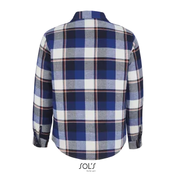 Φωτογραφία από πίσω από Noah 3XL - Unisex καρό πουκάμισο-πανωφόρι σε χρώμα Royal Blue