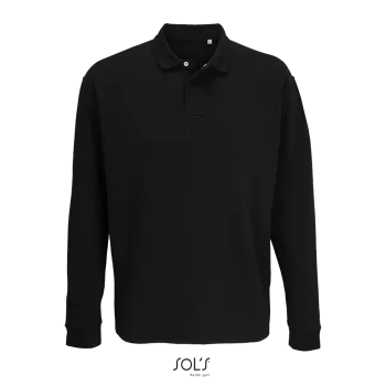 Φωτογραφία από μπροστά από Heritage 4-5XL - Unisex μπλούζα φούτερ με γιακά πόλο σε χρώμα Black