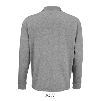 Φωτογραφία από πίσω από Heritage 4-5XL - Unisex μπλούζα φούτερ με γιακά πόλο σε χρώμα Grey Melange