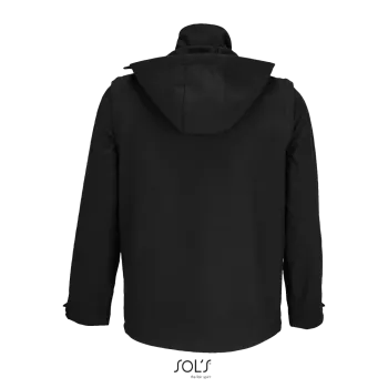 Φωτογραφία από πίσω από Falcon 3in1 4-5XL - Ανακυκλωμένο softshell με αποσπώμενη κουκούλα και μανίκια σε χρώμα Black