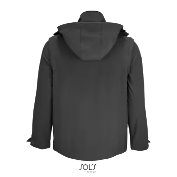 Φωτογραφία από πίσω από Falcon 3in1 - Ανακυκλωμένο softshell με αποσπώμενη κουκούλα και μανίκια σε χρώμα Charcoal Grey