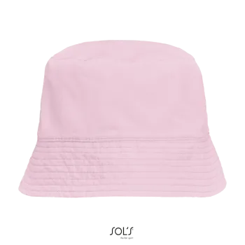 Φωτογραφία από μπροστά από Bucket Nylon - Καπέλο τύπου ψαρέματος 2 όψεων σε χρώμα Off White-Candy Pink