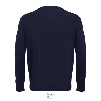 Φωτογραφία από πίσω από Stuart Men 3-4XL - Ανδρικό πουλόβερ με στρόγγυλη λαιμόκοψη σε χρώμα Night