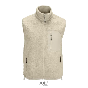 Φωτογραφία από μπροστά από Fury BW 3XL - Unisex sherpa γιλέκο σε χρώμα Shear Beige-Beige
