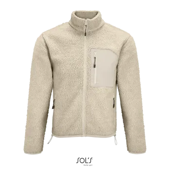 Φωτογραφία από μπροστά από Fury 3XL - Unisex sherpa τζάκετ σε χρώμα Shear Beige-Beige