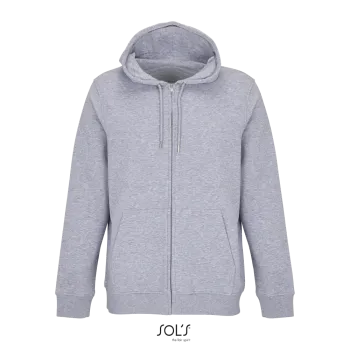 Φωτογραφία από μπροστά από Calipso 3XL - Unisex ζακέτα φούτερ με κουκούλα σε χρώμα Grey Melange