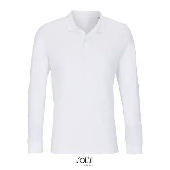 Φωτογραφία από μπροστά από Planet LSL Λευκό 4-5XL - Unisex μακρυμάνικο οργανικό πόλο σε χρώμα White