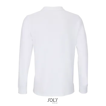Φωτογραφία από πίσω από Planet LSL Λευκό 4-5XL - Unisex μακρυμάνικο οργανικό πόλο σε χρώμα White