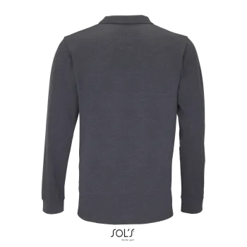 Φωτογραφία από πίσω από Planet LSL 4-5XL - Unisex μακρυμάνικο οργανικό πόλο σε χρώμα Charcoal Melange