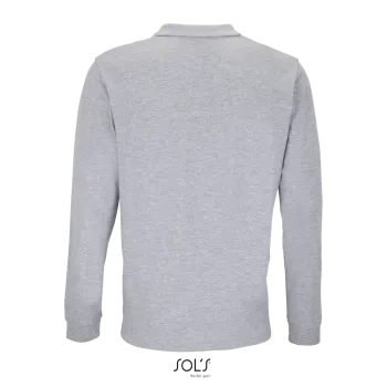 Φωτογραφία από πίσω από Planet LSL 4-5XL - Unisex μακρυμάνικο οργανικό πόλο σε χρώμα Grey Melange