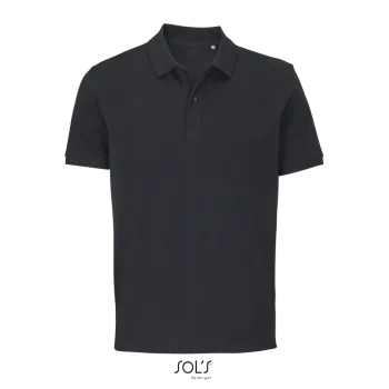 Φωτογραφία από μπροστά από Pegase 4XL - Unisex οργανικό πόλο πικέ σε χρώμα Black