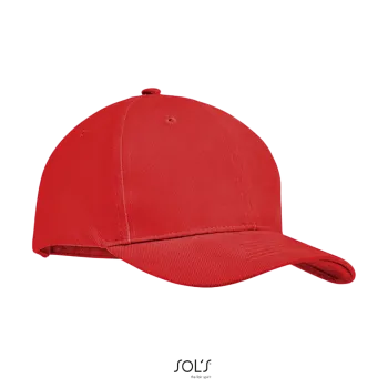 Φωτογραφία από μπροστά από Tekapo - Εξάφυλλο καπέλο τζόκεϊ σε χρώμα Bright Red