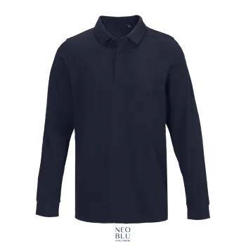 Φωτογραφία από μπροστά από Owen Men LSL 3-4XL - Ανδρικό μακρυμάνικο πόλο πικέ σε χρώμα Night