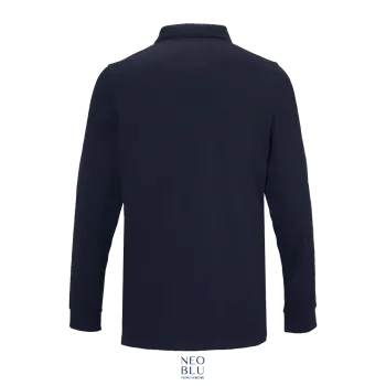 Φωτογραφία από πίσω από Owen Men LSL 3-4XL - Ανδρικό μακρυμάνικο πόλο πικέ σε χρώμα Night