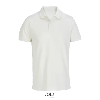 Φωτογραφία από μπροστά από Pacific - Unisex πόλο πικέ σε χρώμα Offwhite