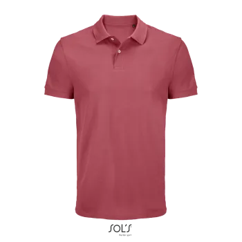 Φωτογραφία από μπροστά από Pacific - Unisex πόλο πικέ σε χρώμα Pink Folk