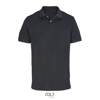 Φωτογραφία από μπροστά από Pacific 4-5XL - Unisex πόλο πικέ σε χρώμα Black