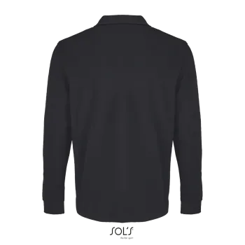 Φωτογραφία από πίσω από LSL Pacific 4-5XL - Μακρυμάνικο unisex πόλο πικέ σε χρώμα Black