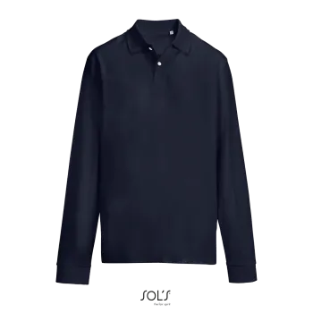 Φωτογραφία από μπροστά από LSL Pacific 4-5XL - Μακρυμάνικο unisex πόλο πικέ σε χρώμα French Navy