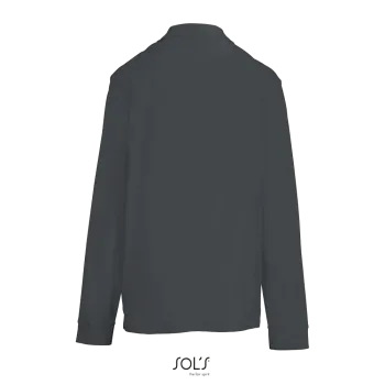 Φωτογραφία από πίσω από LSL Pacific - Μακρυμάνικο unisex πόλο πικέ σε χρώμα Mouse Grey