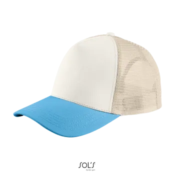 Φωτογραφία από μπροστά από Blink - Πεντάφυλλο καπέλο με δίχτυ σε χρώμα Offwhite-Aqua-Linen