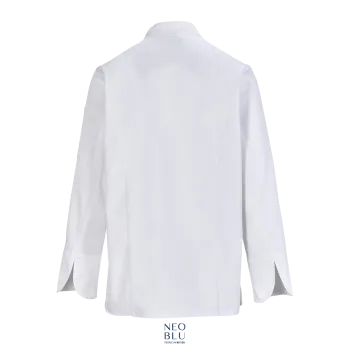 Φωτογραφία από πίσω από Eugenie - Γυναικείο Σακάκι σεφ μακρυμάνικο με τρουκς σε χρώμα White Optic
