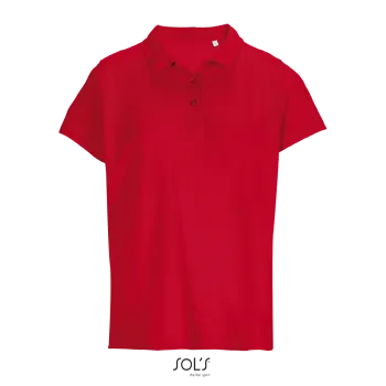 Φωτογραφία από μπροστά από Pulse Women - Γυναικείο πόλο πικέ σε χρώμα Red