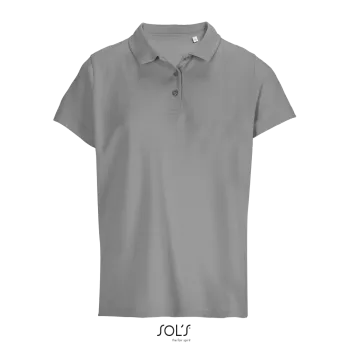 Φωτογραφία από μπροστά από Pulse Women - Γυναικείο πόλο πικέ σε χρώμα Grey Melange