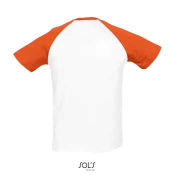 Φωτογραφία από πίσω από Funky 3XL - Ανδρικό δίχρωμο T-shirt σε χρώμα White-Orange