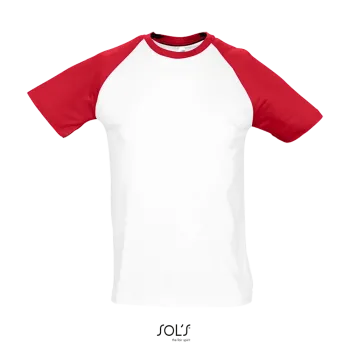 Φωτογραφία από μπροστά από Funky 3XL - Ανδρικό δίχρωμο T-shirt σε χρώμα White-Red