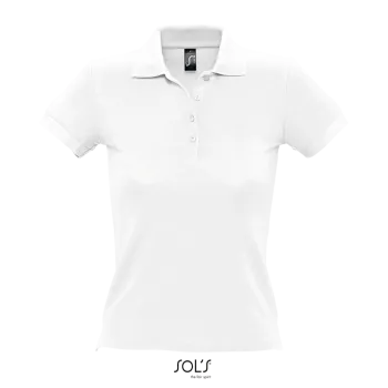 Φωτογραφία από μπροστά από People Λευκό - Γυναικείο πόλο πικέ σε χρώμα White