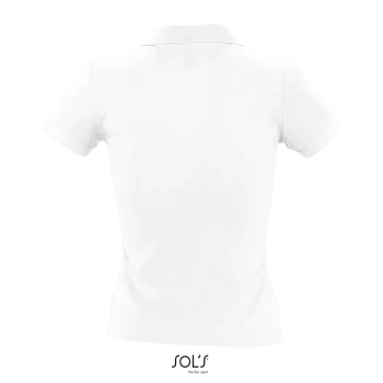 Φωτογραφία από πίσω από People Λευκό - Γυναικείο πόλο πικέ σε χρώμα White