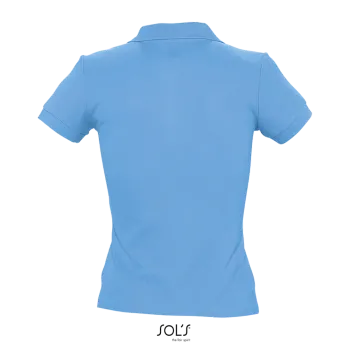 Φωτογραφία από πίσω από People - Γυναικείο πόλο πικέ σε χρώμα Sky Blue Pique