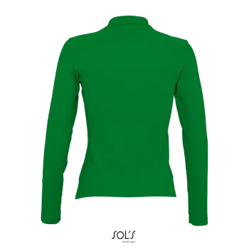 Φωτογραφία από πίσω από Podium - Γυναικείο μακρυμάνικο πόλο πικέ σε χρώμα Kelly Green