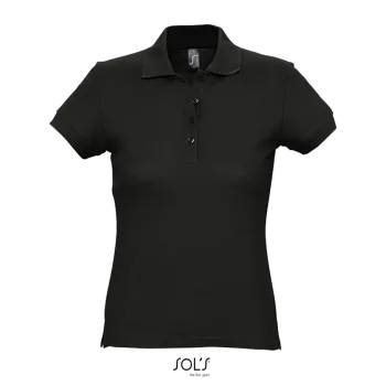 Φωτογραφία από μπροστά από Passion - Γυναικείο πόλο πικέ σε χρώμα Black