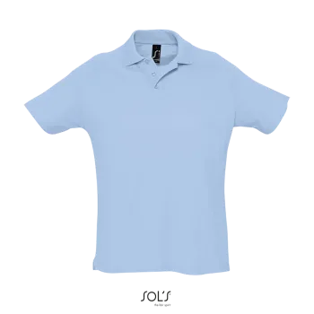 Φωτογραφία από μπροστά από Summer II - Ανδρικό πόλο πικέ σε χρώμα Sky Blue Pique