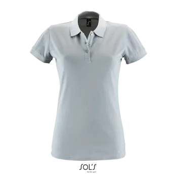 Φωτογραφία από μπροστά από Perfect Women - Γυναικείο πόλο πικέ σε χρώμα Pure Grey