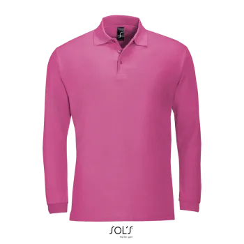 Φωτογραφία από μπροστά από Winter II - Ανδρικό μακρυμάνικο πόλο πικέ σε χρώμα Flash Pink