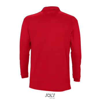 Φωτογραφία από πίσω από Winter II 3XL - Ανδρικό μακρυμάνικο πόλο πικέ σε χρώμα Red