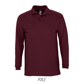 Φωτογραφία από μπροστά από Winter II - Ανδρικό μακρυμάνικο πόλο πικέ σε χρώμα Burgundy