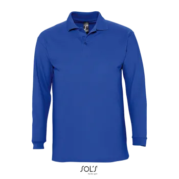 Φωτογραφία από μπροστά από Winter II - Ανδρικό μακρυμάνικο πόλο πικέ σε χρώμα Royal Blue