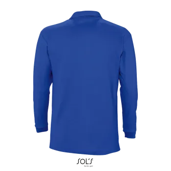 Φωτογραφία από πίσω από Winter II - Ανδρικό μακρυμάνικο πόλο πικέ σε χρώμα Royal Blue