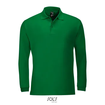 Φωτογραφία από μπροστά από Winter II - Ανδρικό μακρυμάνικο πόλο πικέ σε χρώμα Kelly Green