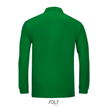 Φωτογραφία από πίσω από Winter II - Ανδρικό μακρυμάνικο πόλο πικέ σε χρώμα Kelly Green