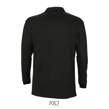 Φωτογραφία από πίσω από Winter II 3XL - Ανδρικό μακρυμάνικο πόλο πικέ σε χρώμα Black