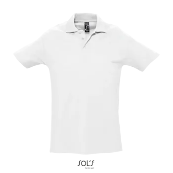 Φωτογραφία από μπροστά από Spring II Λευκό 4-5XL - Ανδρικό πόλο πικέ σε χρώμα White