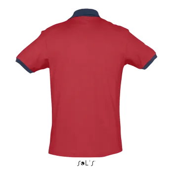 Φωτογραφία από πίσω από Prince - Unisex πόλο πικέ σε χρώμα Red-French Navy